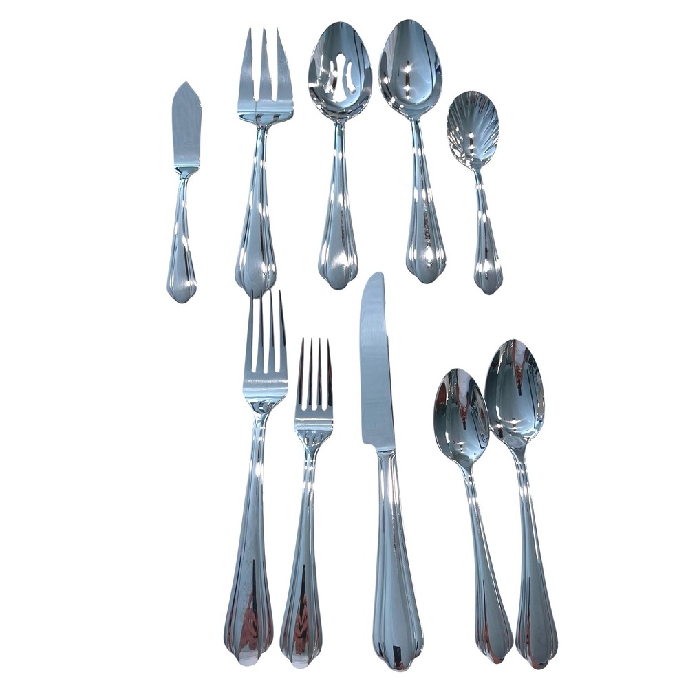 Waterford Brocade‎ Stainless Flatware 45Pc Set-Service for 8 & 5 Serv Pieces NEW